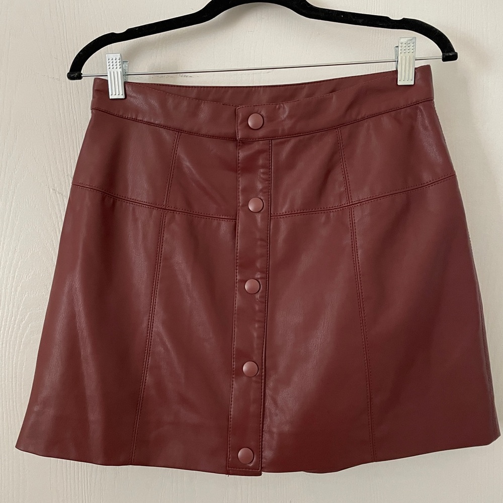 Free People vegan leather snap skirt - Picture 3 of 8
